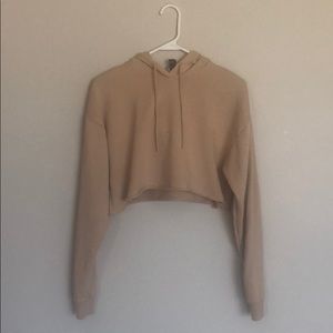 ✰ forever 21 beige crop hoodie // size small